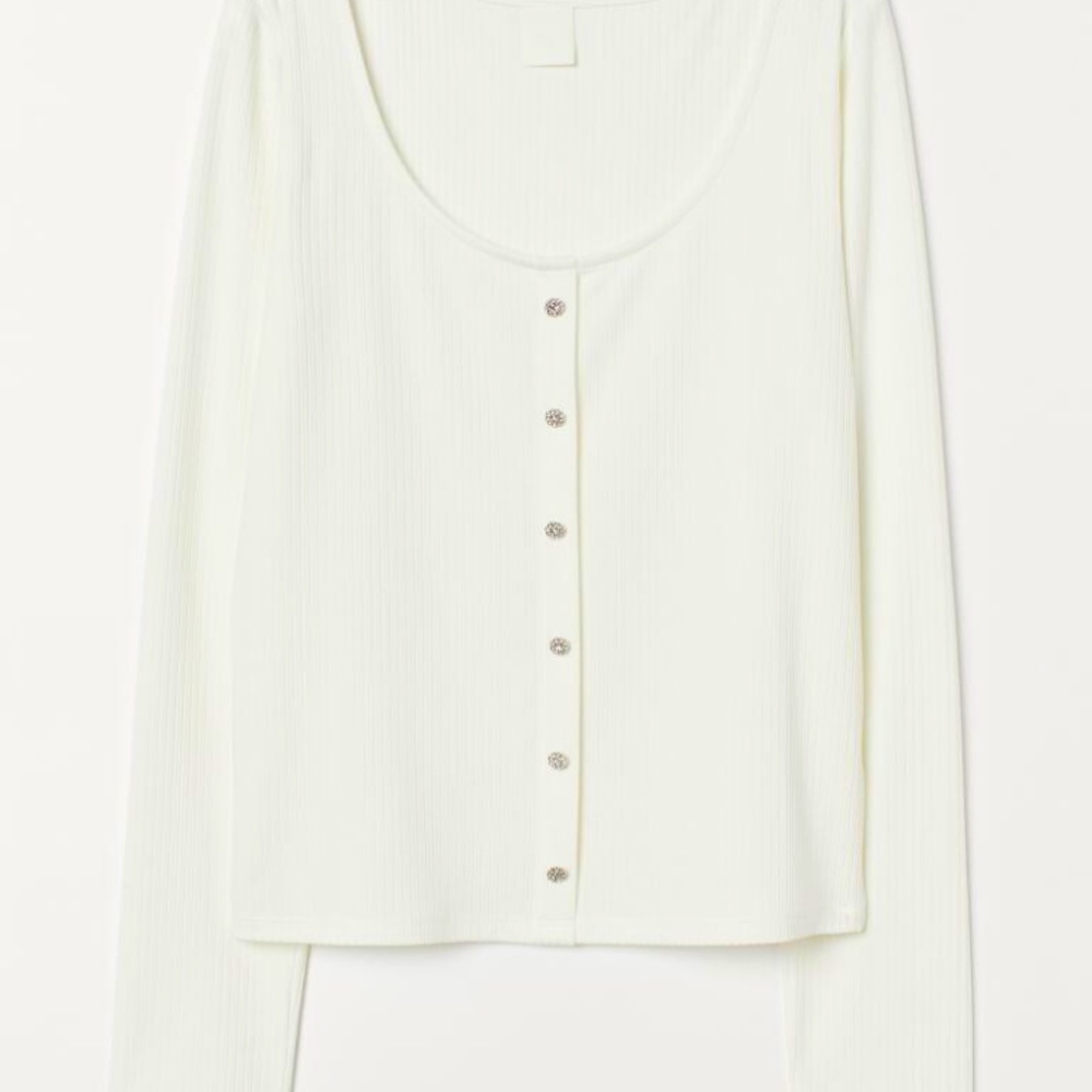 Rhinestone-Button Top